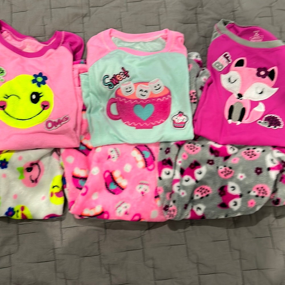 3 pair of matching pajama sets